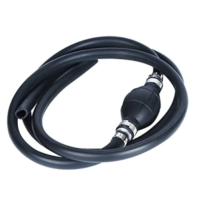Abbildung von KATSU Handpumpe Transferpumpe Handtransfer Kraftstoffpumpe Hand Kraftstoff Umfüllpumpe mit 8mm x 1,9m Gummischlauch für Außenbord Bootsmotor Auto Fahrzeug Diesel Benzin