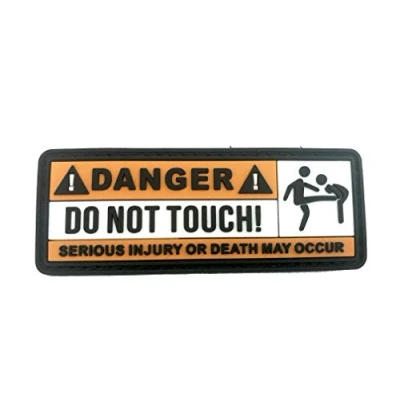 Abbildung von Danger Do Not Touch PVC Klett Emblem Abzeichen Patch
