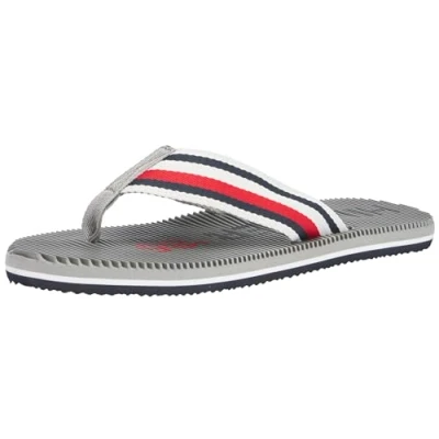 Abbildung von Tommy Hilfiger Massage Footbed OLY Zehentrenner, Herren, Größe: 40, Antique silver Schuhe