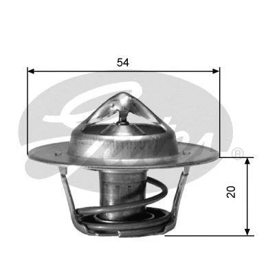 Abbildung von GATES TH00191 Kühlwasserthermostat 91 ohne Gehäuse JEEP: GRAND Cherokee 2, II, WRANGLER CHEVROLET: Camaro II Coupe