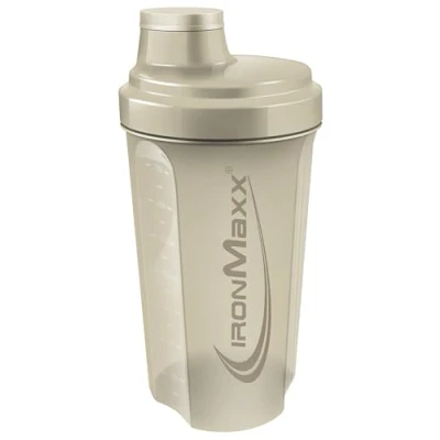 Abbildung von IronMaxx Eiweiß Shaker 700ml Sandstone Beige Proteinshaker mit Drehverschluss, Sieb &amp; Mess Skala auslaufsicher, spülmaschinengeeignet frei vom Weichmacher BPA DEHP