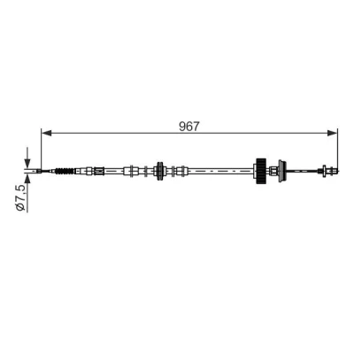 Abbildung von BOSCH 1 987 482 794 Handbremsseil 967 BMW: X5