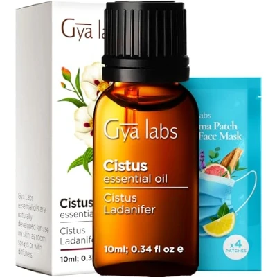 Abbildung von Gya Labs Ätherisches Cistus Öl für das Haare 100% Reines Natürliches Diffusor, Haut, Aromatherapie, Kerzen und Seifenherstellung Balsamischer, Holziger Duft (10 ml)