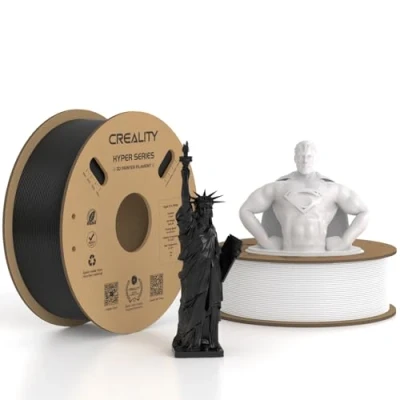 Abbildung von Creality Hyper PLA Filament 1.75 mm 2 KG Schwarz &amp; Weiß, 30 600 mm/s Hochgeschwindigkeits 3D Drucker Filament, Pack 1KG Spule (2.2 lbs) PLA, Maßgenauigkeit +/ 0.02 mm, für die meisten