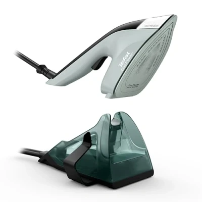 Abbildung von Tefal Duo Power 2 in 1 Bügeleisen und Dampfglätter, 1700 W, 25 g/Min. Dampfmenge, 100 extra Dampfstoß, leichtes Handteil, 30 Sek. Aufheizzeit, Eukalyptus/Schwarz, JF4031E0