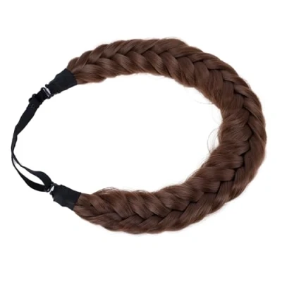 Abbildung von CAISHA Zopf Haarteil Haarband Stirnband Haarschmuck Geflochten Hellbraun HZ211
