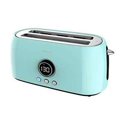 Abbildung von Cecotec Tostadora Digital ClassicToast 15000 Blue Extra Double. 1500 W, 2 Ranuras largas extraanchas para 4 tostadas, Pantalla Digital, 3 Funciones, Varillas Superiores, Turquesa