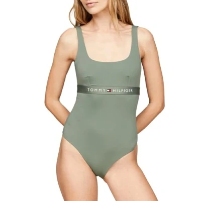 Abbildung von Tommy Hilfiger Original ONE Piece Badeanzug, Damen, Größe: Small, Stonewash green