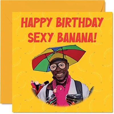 Abbildung von Lustige Geburtstagskarten Frauen und sie Sexy Banana Very Good Nice Banter Geburtstagskarte Freundin Freund Ehemann Ehefrau Herren ihn 145 mm x Meme Witz Humor Grußkarten