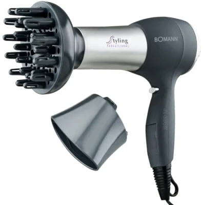 Abbildung von Bomann® Haartrockner mit Diffusor &amp; Formdüse Hair Dryer &quot;Cool Shot&quot; für glänzendes Haar Haarfön 3 Leistungsstufen und 2 Gebläsestufen 2000 Watt HTD 889 CB