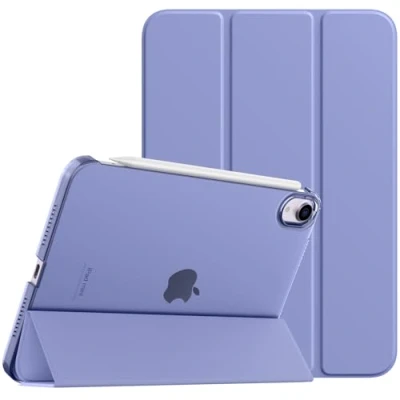 Abbildung von TiMOVO Hülle Kompatibel mit iPad Mini 7 A17 Pro 8,3 Zoll 2024, 6. Generation, Schlanke durchsichtige Cover Unterstützung Touch ID, Apple Pencil Aufladung, Auto Schlaf/Wach, Lavendel