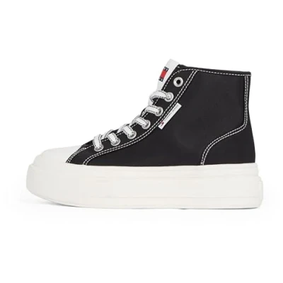 Abbildung von Tommy Jeans Foxing Flatform Sneaker high, Damen, Größe: 39, Black Schuhe