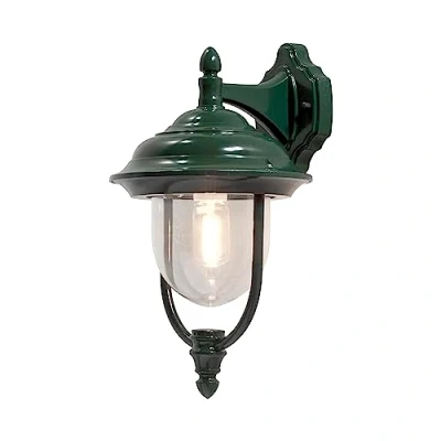 Abbildung von Konstsmide Parma 7222 600 Wandleuchte / B: 24cm T: 29cm H: 46cm 1x75W IP43 lackiertes Aluminium grün, Down