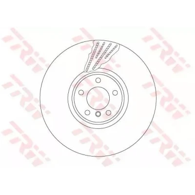 Abbildung von TRW DF6618S Bremsscheibe 385 36 5 120 Belüftet, Verbundbremsscheibe hochgekohlt BMW: X5, X6