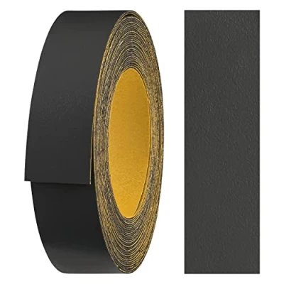 Abbildung von haggiy Melaminkanten Band selbstklebend 18mm x 5m I Kantenband Möbelkantenband Sicherer Halt ohne Bügeln Kantenumleimer Furnier für Regalbretter/Holzplatten (Anthrazit)
