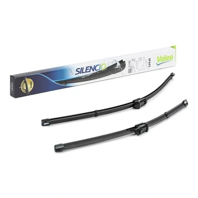 Abbildung von Scheibenwischer Valeo Silencio X.trm, Flat Blade Set 574643 vorne Rahmenlos Top Lock VOLKSWAGEN: Tiguan I, BMW: X5, X6, AUDI: A5 B8 Coupe