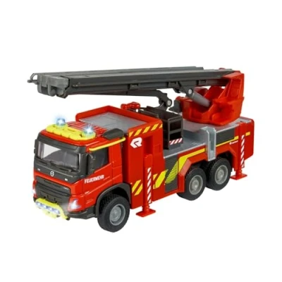 Abbildung von Majorette Volvo Feuerwehr Truck (19 cm) hochwertiges Modellauto mit ausklappbarer Leiter und Gummireifen, Spielzeug Feuerwehrauto Licht &amp; Sound für Kinder ab 3 Jahren, 213713000, Mehrfarbig