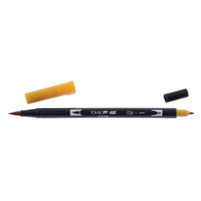 Abbildung von Tombow ABT 026 Fasermaler Dual Brush Pen mit zwei Spitzen, yellow gold, 1 Stück (1er Pack)