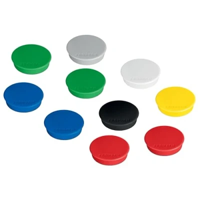 Abbildung von FRANKEN Magnete Rund, 10 Stück, Hochwertige Haftmagnete für Büro, Haushalt, Werkstatt, ideal Whiteboards, Kühlschrank, Plantafeln oder Schaukästen, 38 mm, Bunt, HM38 99