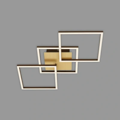 Abbildung von BRILONER Leuchten Deckenlampe LED, Stufenweise Dimmbar, schwenkbare Deckenleuchte LED Frame, goldfarbig braun, 763x368x73 mm, 3217 017