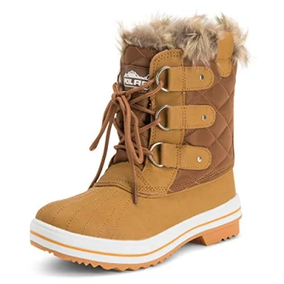 Abbildung von Polar Damen Schnee Stiefel Nylon Short Pelz Regen Wasserdicht Bräune 39