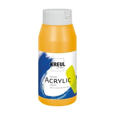Abbildung von KREUL 17010 Solo Goya Triton Acrylfarbe maisgelb, 750 ml Flasche, schnell und matt trocknend, Farbe auf Wasserbasis, in Studioqualität, vielseitig einsetzbar, gut deckend ergiebig