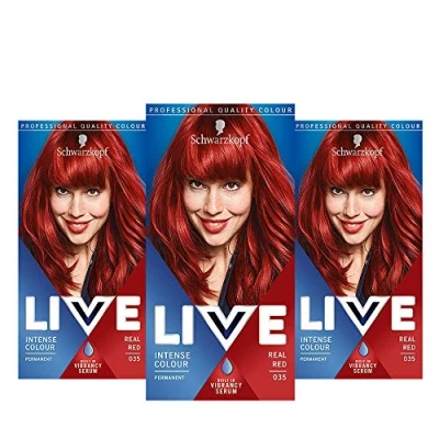Abbildung von Schwarzkopf Intensiven Farben Permanentes Haarfärbemittel, 35 Echtes Rot set of 3