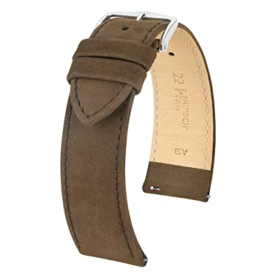 Abbildung von HIRSCH Unisex Uhrenarmband Nubukleder Modell Osiris 20 mm Braun