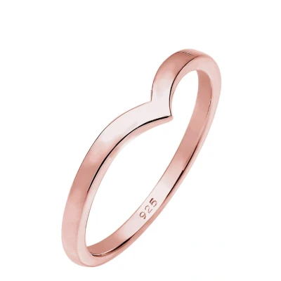 Abbildung von Elli Basic Vform Ring roségoldcoloured, Damen, Größe: 54, Roségold coloured