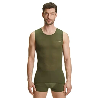 Abbildung von FALKE Herren Baselayer Shirt Ultralight Cool M S/L SH Funktionsmaterial schnelltrocknend 1 Stück, Grün (Herb 7754), L
