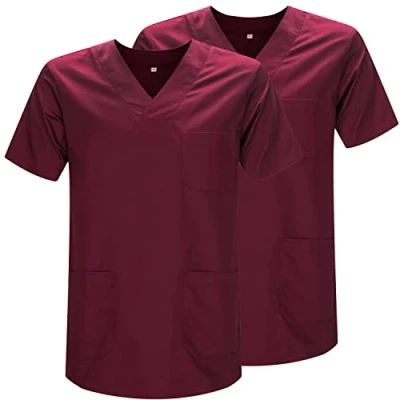 Abbildung von MISEMIYA Unisex Sanitär Kasack BZ 2 817 Pack Stück Sanitärhemd 817, Granat 21, L (2er Pack)