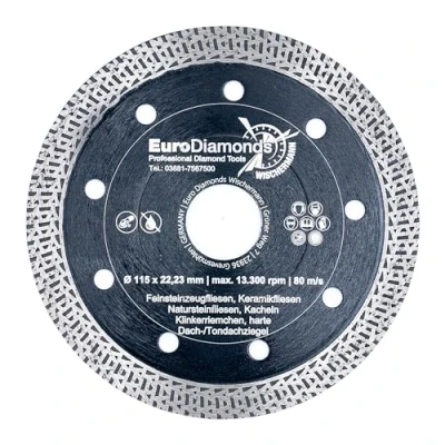 Abbildung von Profi Diamant Trennscheibe Granit SUPERCUT, 115 mm x 22,2 für Fliese, Feinsteinzeug, Naturstein, Dachziegel extrem leichtläufig
