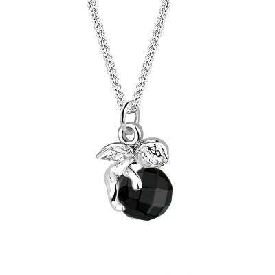 Abbildung von Elli Silberkette »Halskette Engel Onyx Schwarz 925 Sterling Silber«