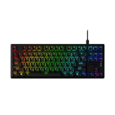 Abbildung von HyperX Alloy Origins Core PBT TKL Mechanische Gaming Tastatur, Tastenkappen, RGB Beleuchtung, kompakt, Aluminiumgehäuse, anpassbar NGENUITY, Onboard Speicher, taktiler