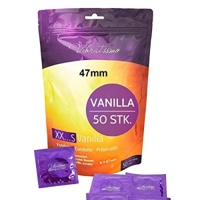 Abbildung von VIBRATISSIMO Kondome XXS Vanilla 50er Pack I Premium mit Aroma Condoms for Men dünner Wandstärke &amp; aromatisiert enge Größe hauchzart b=47mm