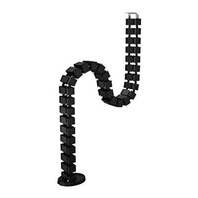 Abbildung von ICY BOX IB MSA104 CM Kabelmanagement, flexibles Wirbel System bis 1,24 m Länge, modular, schraubbar, beschwerter Fuß, 4 Kammern, Kunststoff schwarz