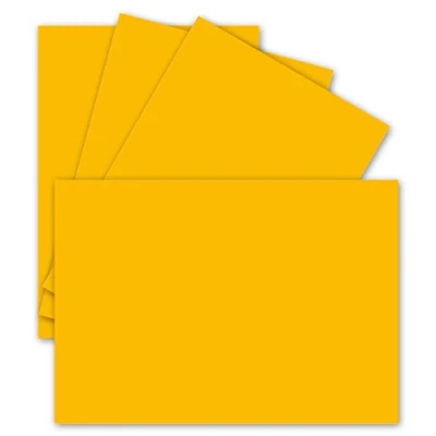 Abbildung von 50 Einzel karten DIN A6 10,5 x 14,8 cm 240 g/m² Honig Gelb Tonkarton Bastelpapier Bastelkarton Bastel blanko Postkarten