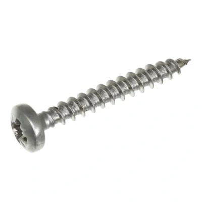 Abbildung von SECCARO Spanplattenschraube Halbrundkopf 4 x 30 mm, Edelstahl V2A VA A2, Holzschraube mit Vollgewinde, Kreuzschlitz/PZ, 250 Stück