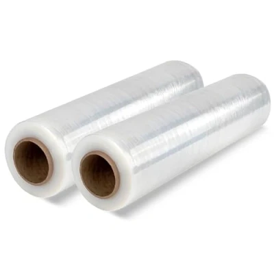 Abbildung von Transparente Plastikfolie für die Verpackung (2 Stück), transparent, industrielle Verpackung, 0,5 x 300 m, Rolle, dehnbar, manuell und elastisch.