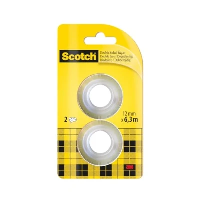Abbildung von Scotch Doppelseitiges Klebeband Nachfüllpackung, 2 Rollen, 12 mm x 6,3 m Klares Klebeband, Stark klebend für Scrapbooking, Basteln und Projekte, Fotoverträglich