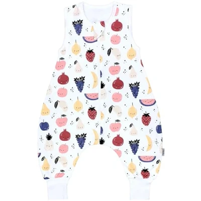Abbildung von TupTam Sommerschlafsack Baby mit Füßen Leichter Schlafsack Sommer 0.5 TOG, OEKO TEX, Farbe: Eis Sommerfrüchte Sonne Regenbogen Blume, Größe: 104 110