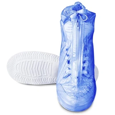 Abbildung von SULPO Schuhüberzieher Wasserdicht Regenschutz Schuhe Überzieher Regenüberzieher Überschuhe Wiederverwendbare Fahrrad S Blau