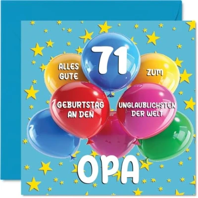 Abbildung von Stuff4 71. Geburtstagskarte Opa Unglaublichsten der Welt Geburtstagskarten für 71 Jahre von Enkel Enkelin, 145mm Geburtstag Glückwunschkarten