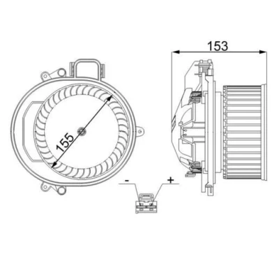 Abbildung von MAHLE ORIGINAL AB 257 000S Innenraumgebläse für Linkslenker BMW: 3 Touring, 1 Hatchback