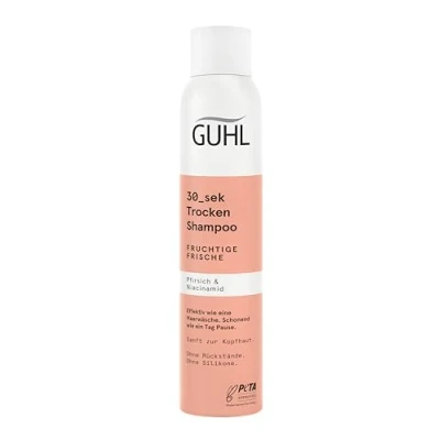 Abbildung von Guhl 30 sek Trockenshampoo Fruchtige Frische Inhalt: 200 ml Niacinamid &amp; Pfirsich Effektiv wie eine Haarwäsche Schonend ein Tag Pause Ohne Rückstände Silikone