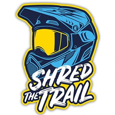 Abbildung von Finest Folia Mountainbike Aufkleber für Auto Fahrrad Bike Helm Wasserflasche Gitarre Laptop Koffer Outdoor MTB Vinyl Sticker wasserfest selbstklebend Zubehör R201 (06 Shred The Trail)