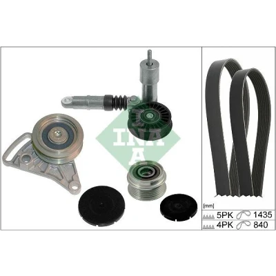 Abbildung von INA 529 0523 20 Keilrippenriemensatz mit Freilaufriemenscheibe AUDI: A4 B6 Avant, A6 C5 Saloon