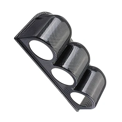 Abbildung von E Support™ Kfz Kohlefaser 2&quot; 52mm Universal DREI Löcher Halter Gauge Halterung Bracket Instrumentenhalter ABS