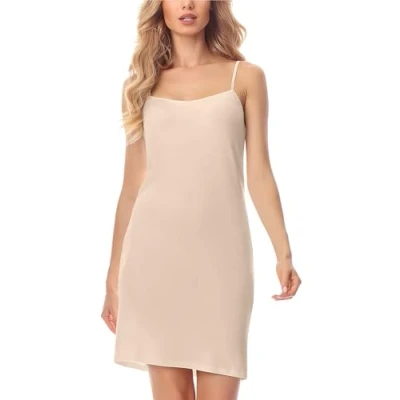 Abbildung von Merry Style Damen Unterkleid kurz Petticoat Knielänge einstellbare Träger MS10 203(Beige, XL)