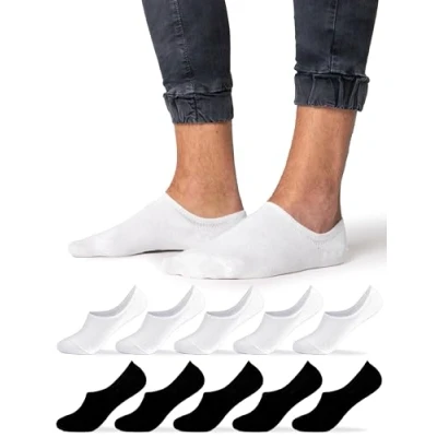 Abbildung von Occulto Herren Füsslinge Sneaker Socken 10er Pack (Modell: Strolch) Schwarz Weiß 39 42
